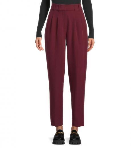 maroon high rise cropped pants