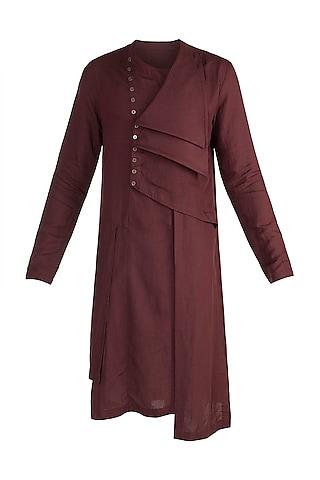 maroon layered kurta