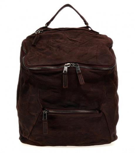 maroon leather backpack