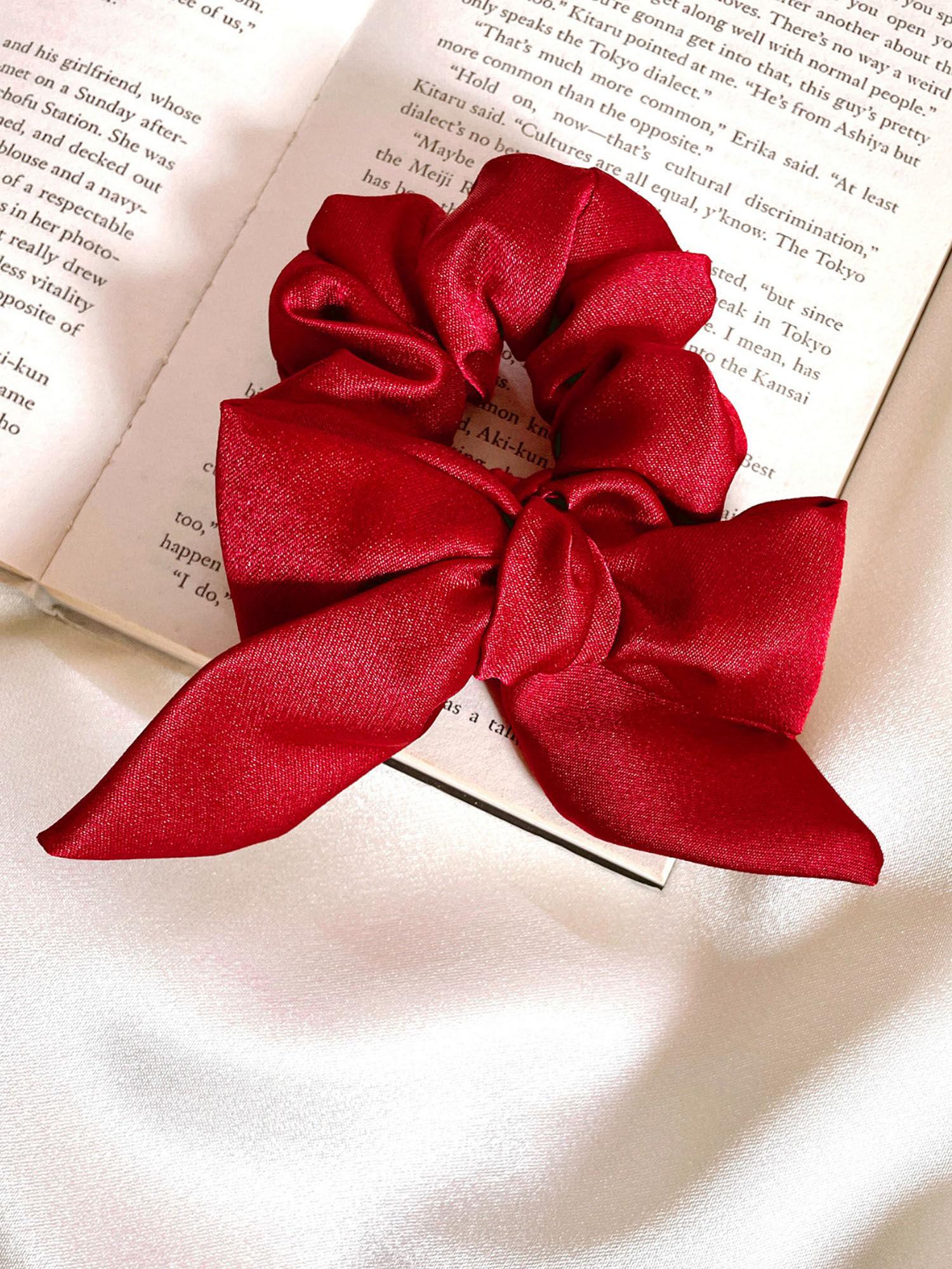 maroon long tail satin scrunchie