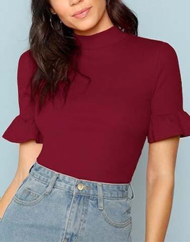 maroon mess bodycon top