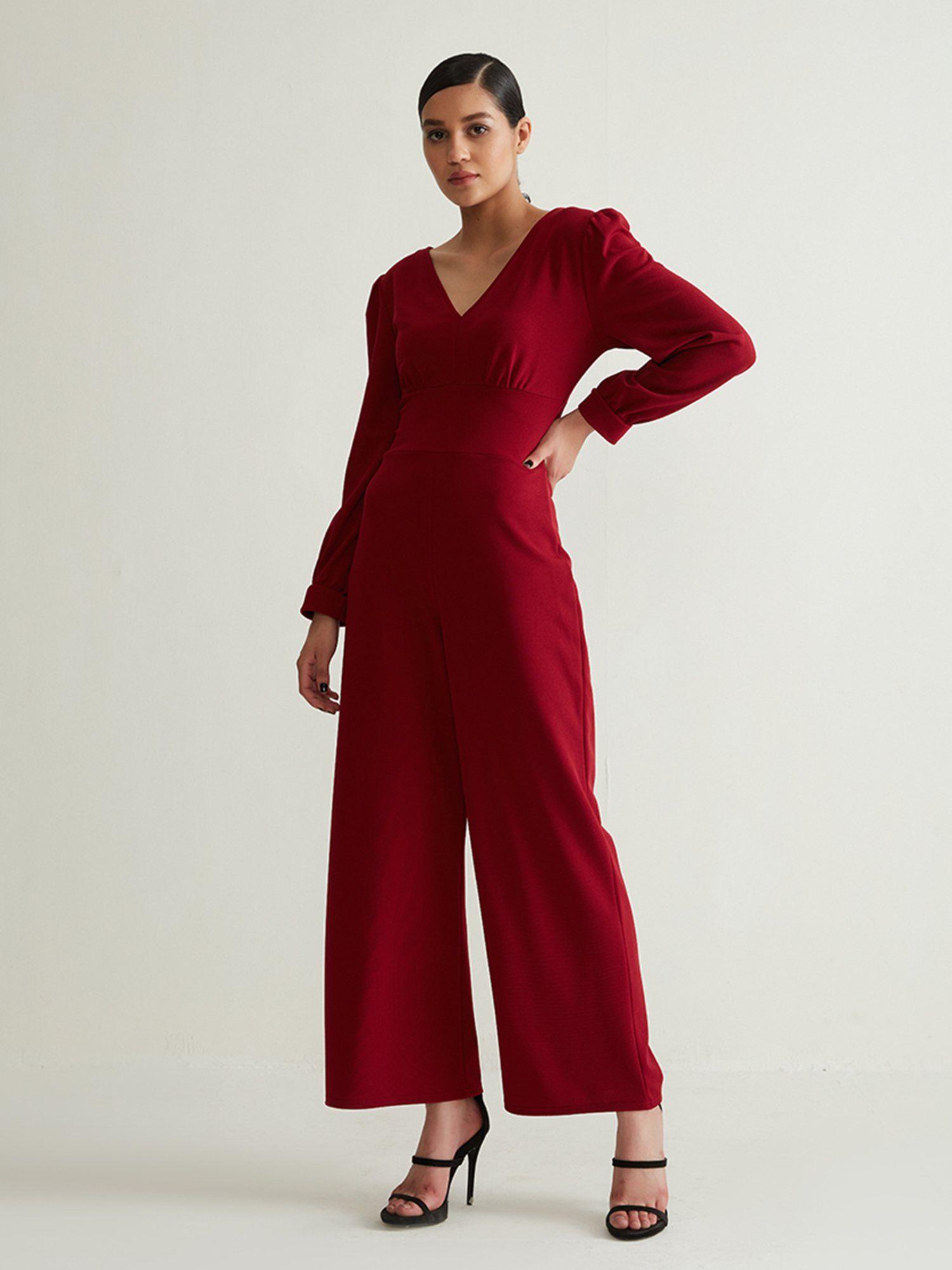 maroon o clock jumpsuit