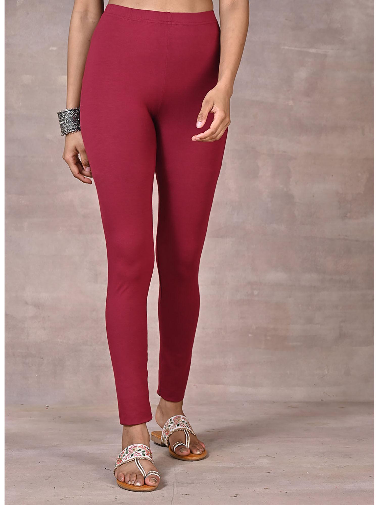 maroon plain tights