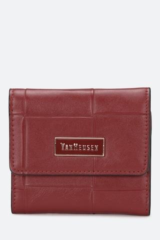 maroon print formal pu women wallet