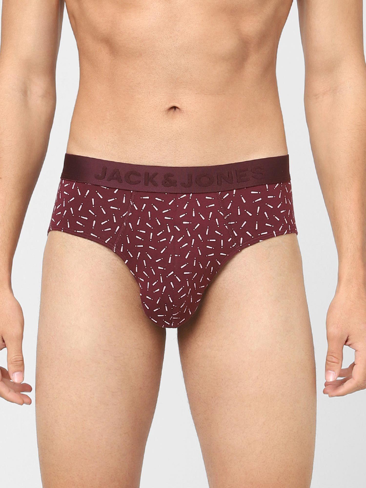 maroon printed briefs