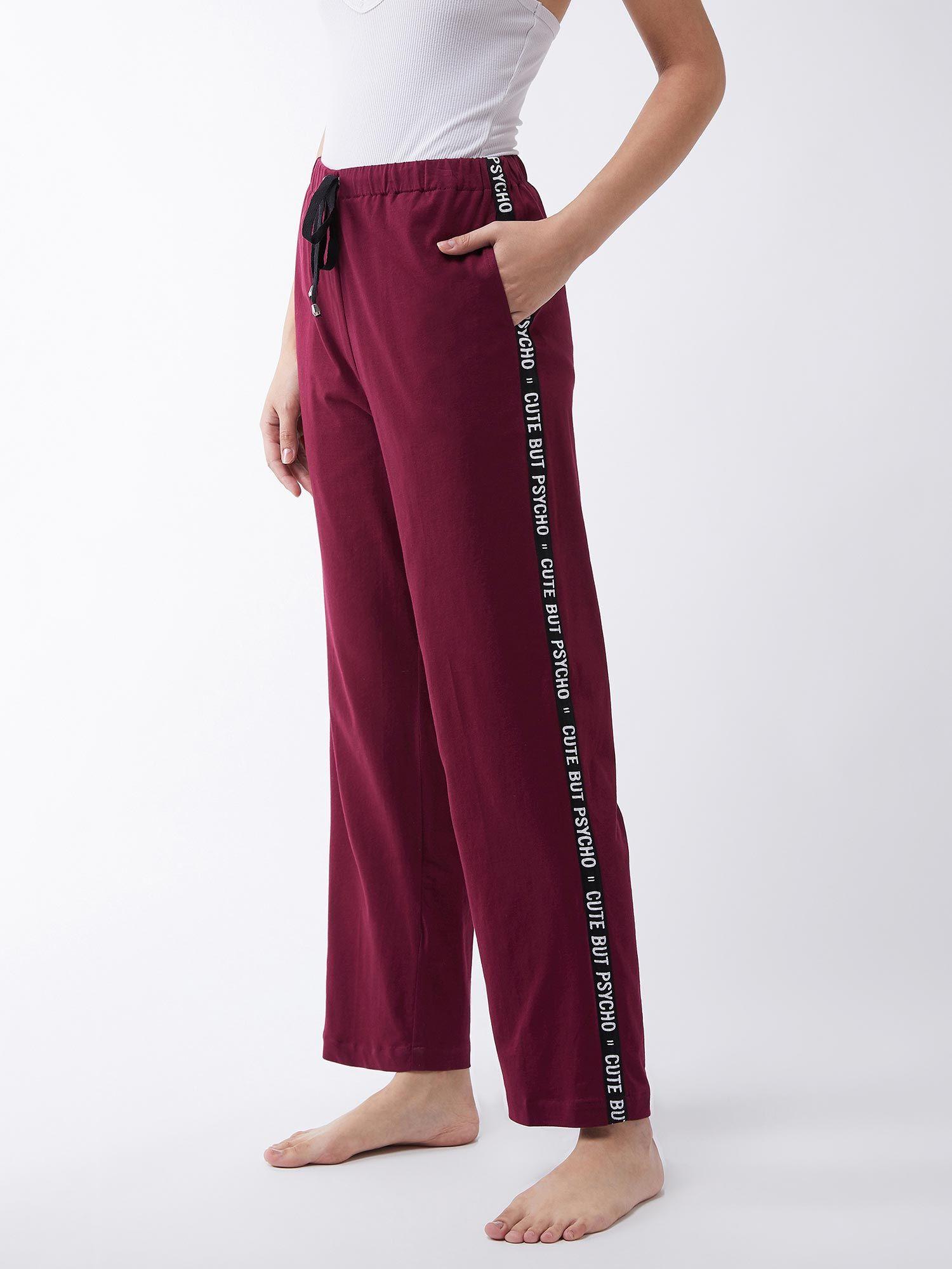 maroon printed trouser