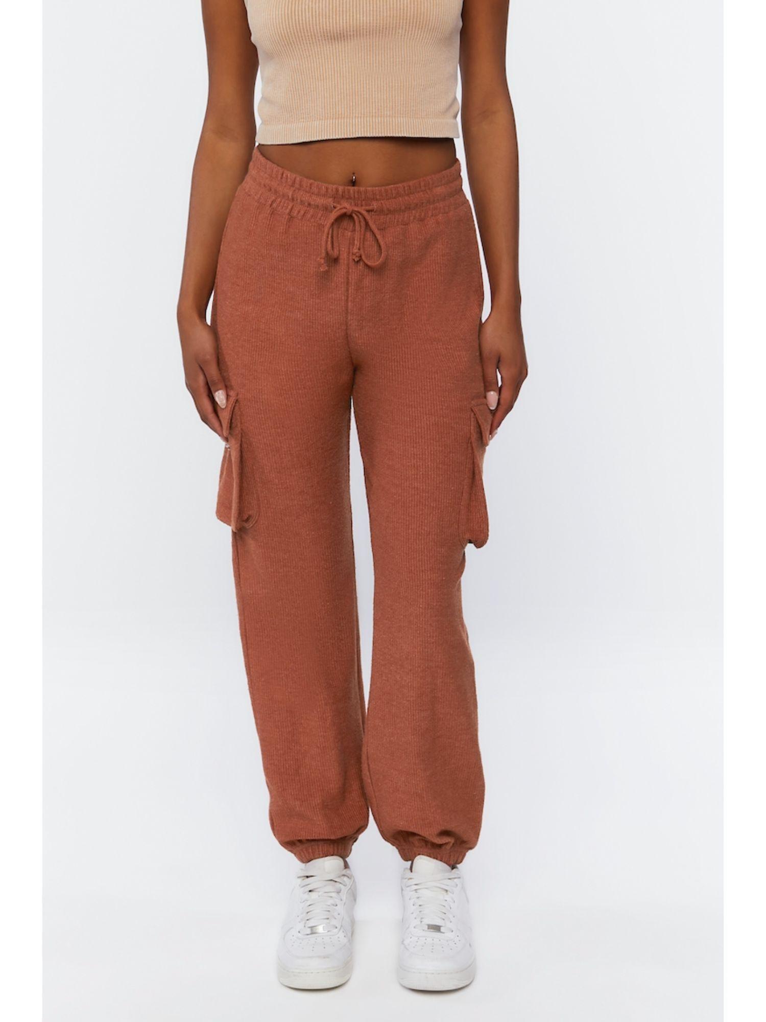 maroon ribbed jogger pants