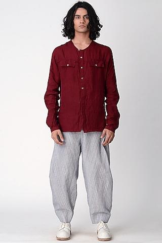 maroon shirt with pockets