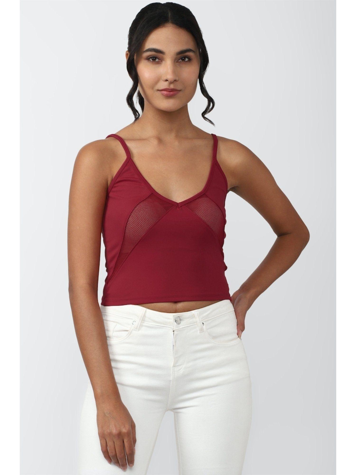 maroon solid camisole