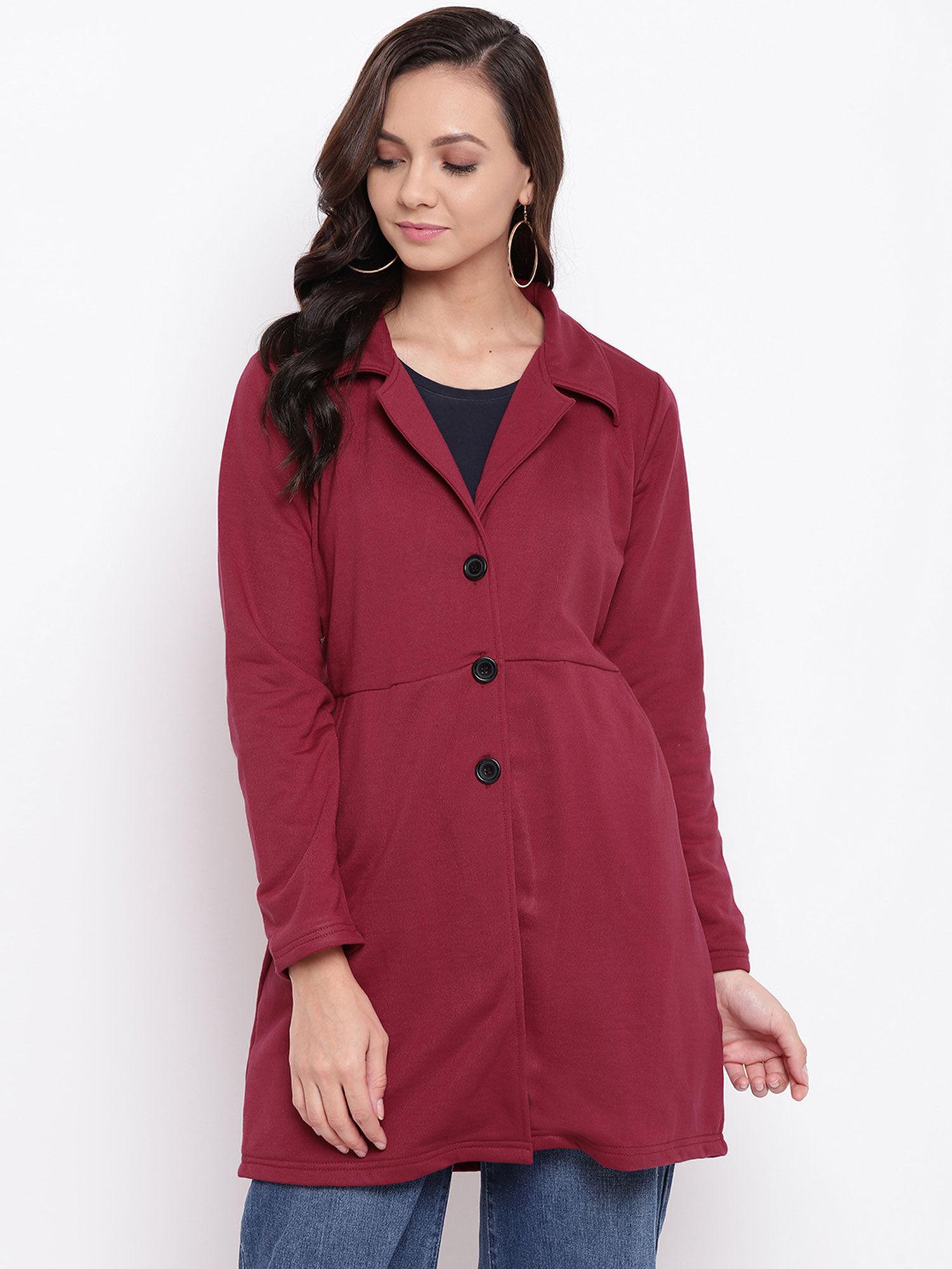 maroon solid coat