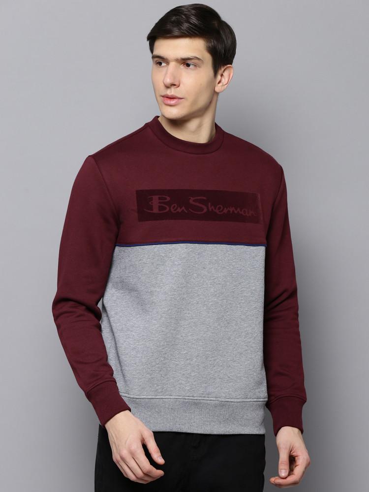 maroon solid crew neck sweatshirt