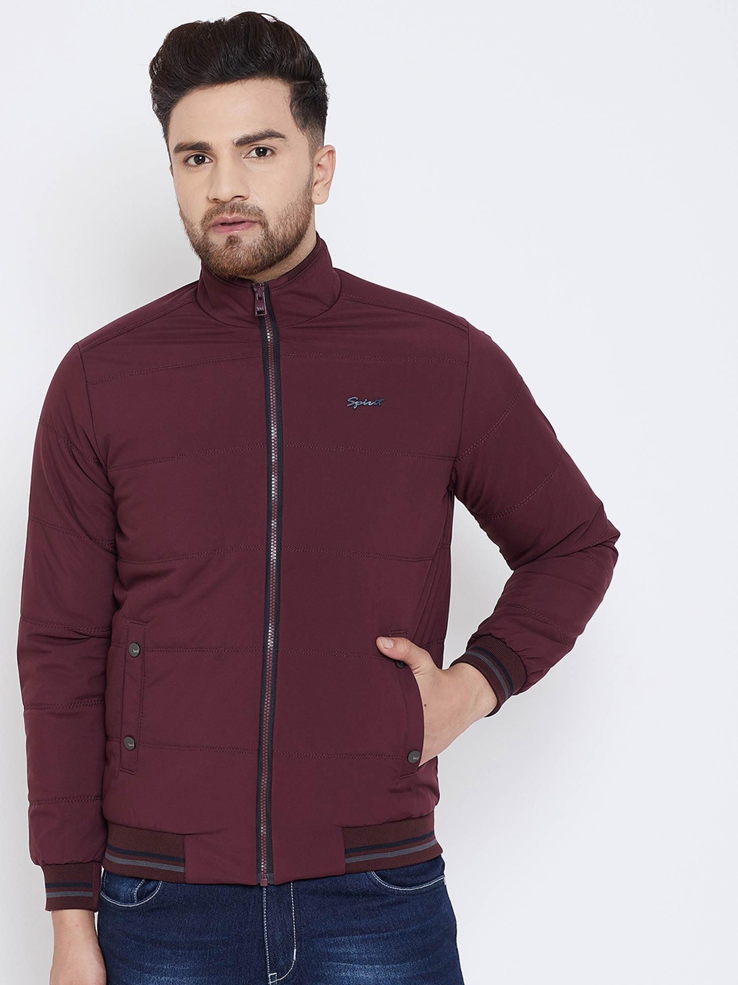 maroon solid jacket