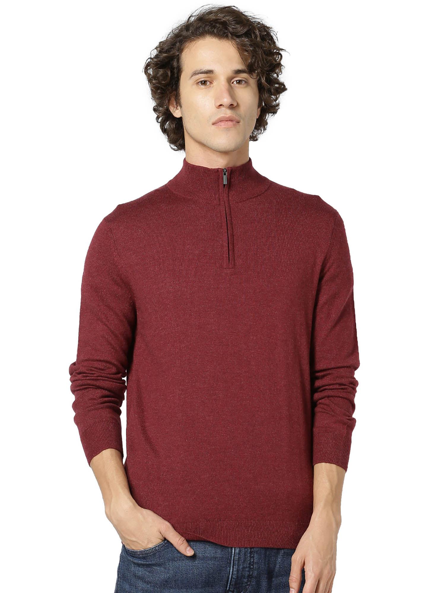 maroon solid sweater