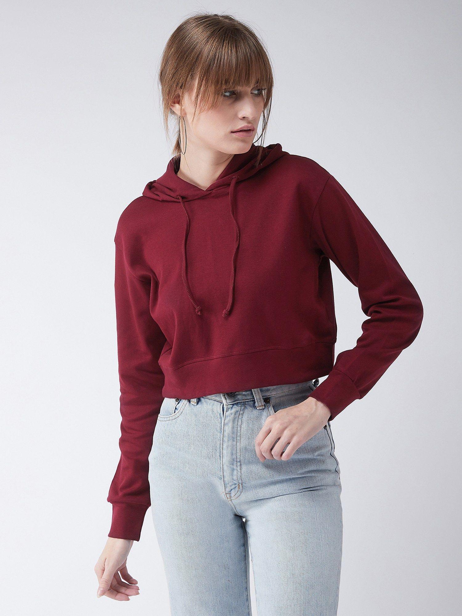 maroon solid sweatshirt