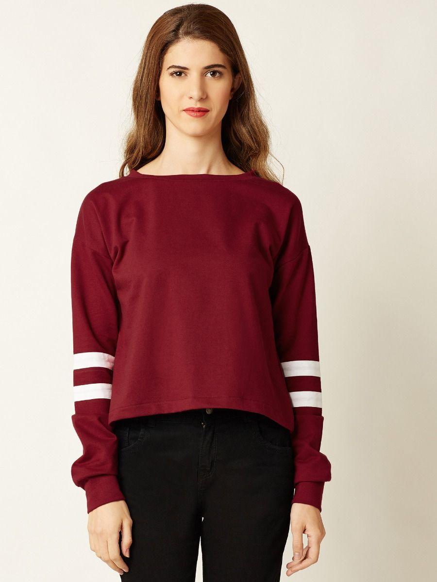 maroon solid sweatshirt