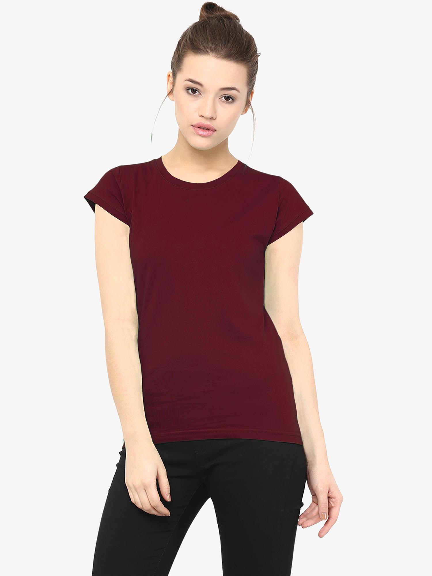 maroon solid t-shirt