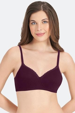 maroon solid women comfort fit bra