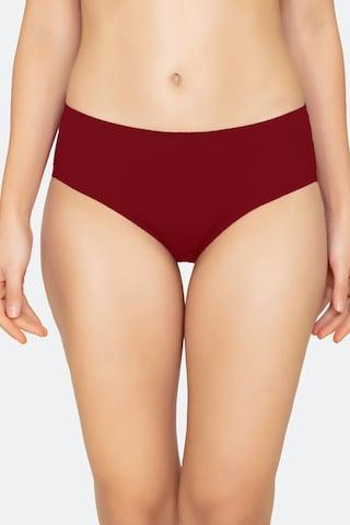 maroon solid women comfort fit panties
