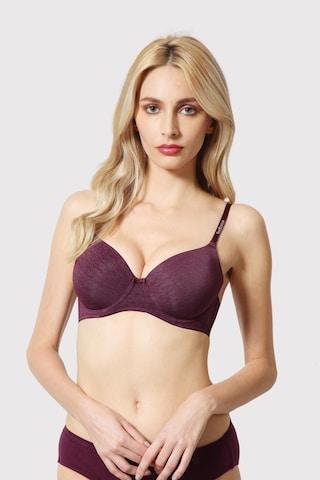 maroon solid women regular fit bra