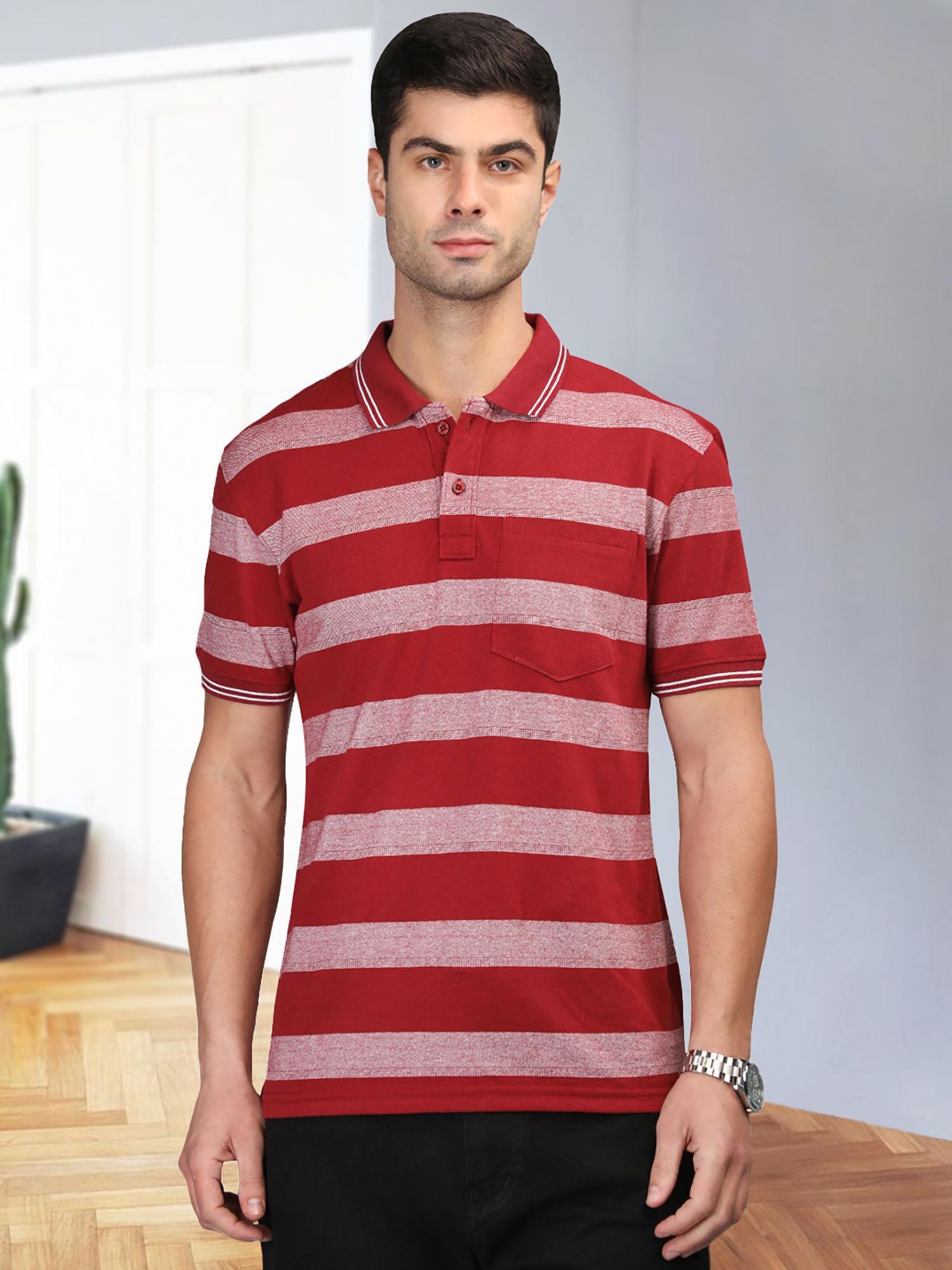 maroon summer polo t-shirt for men