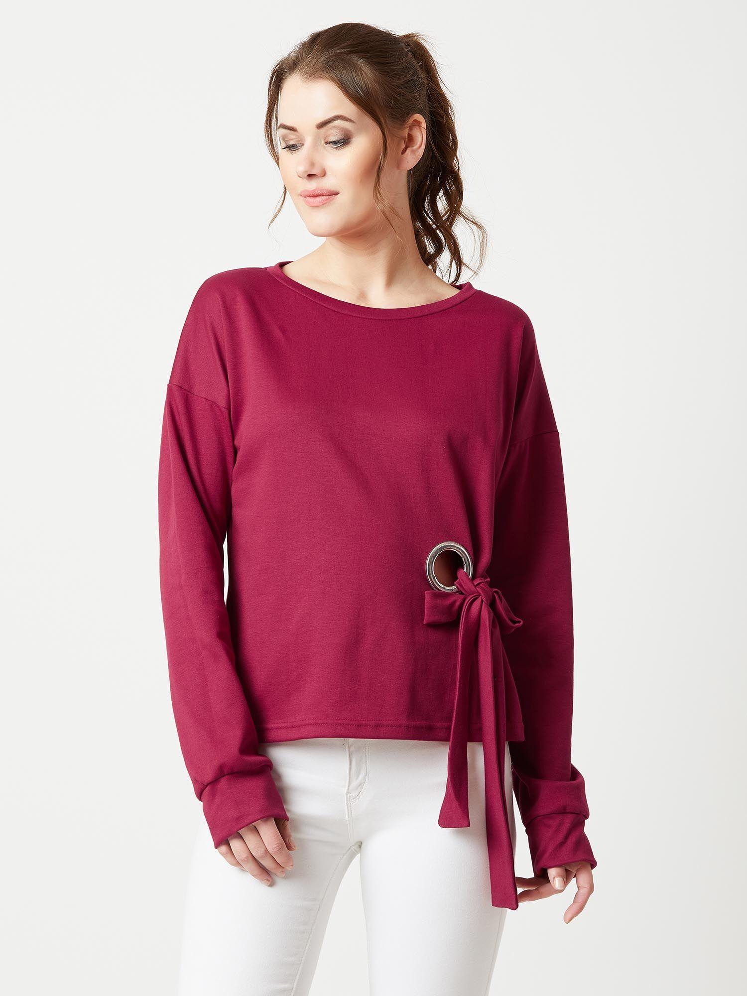 maroon sweatshirt