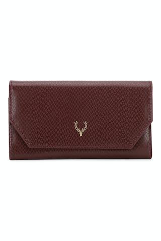 maroon textured casual polyurethane women wallet