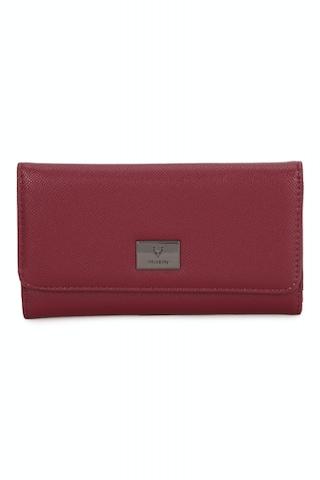 maroon textured casual polyurethane women wallet