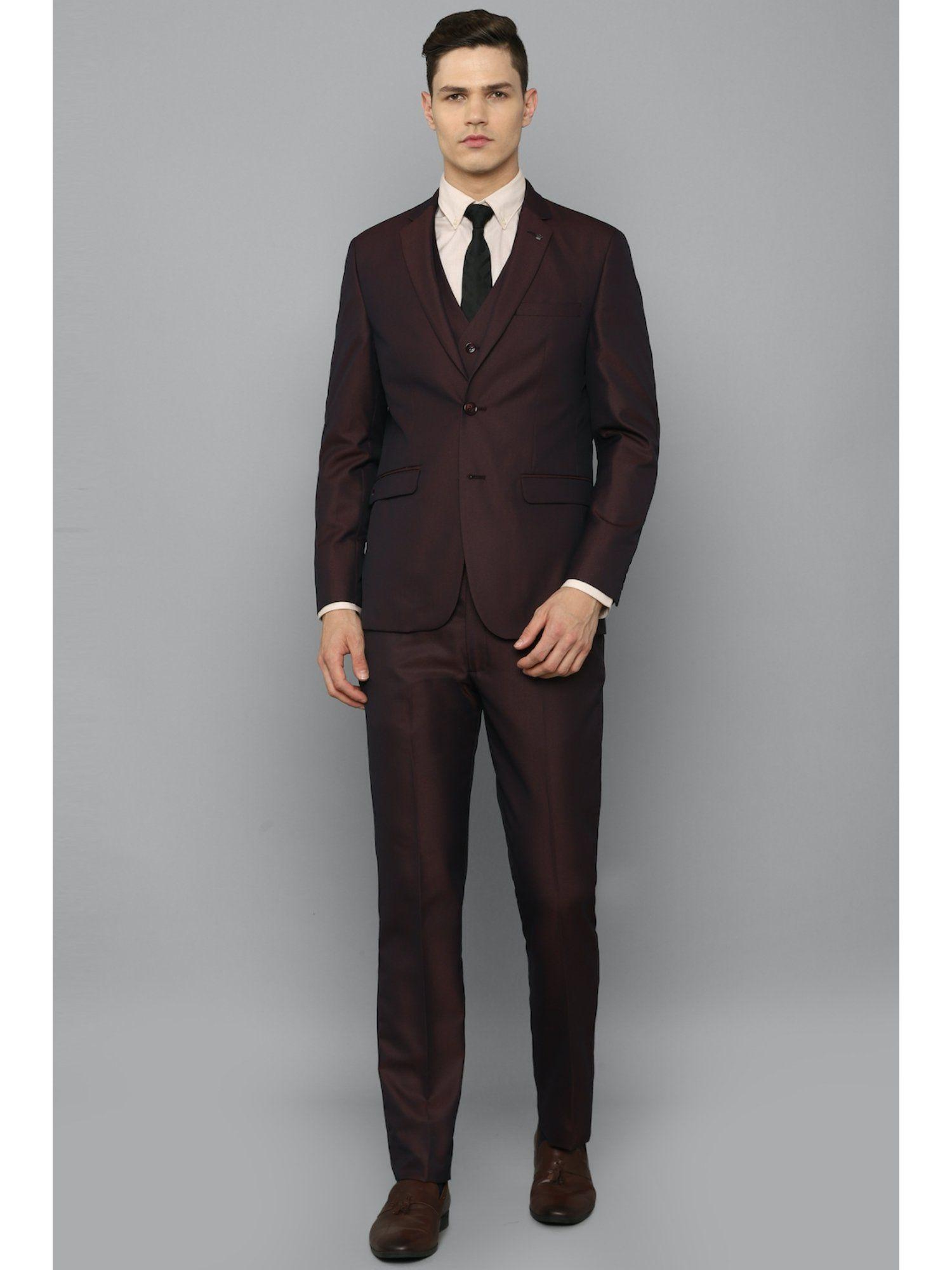 maroon three piece suit (set of 3)