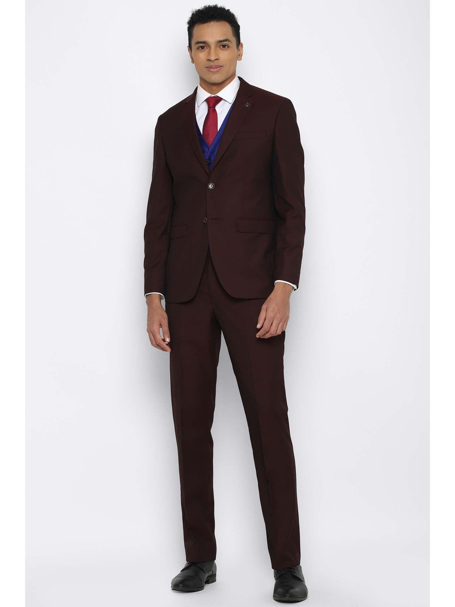 maroon three piece suit (set of 3)