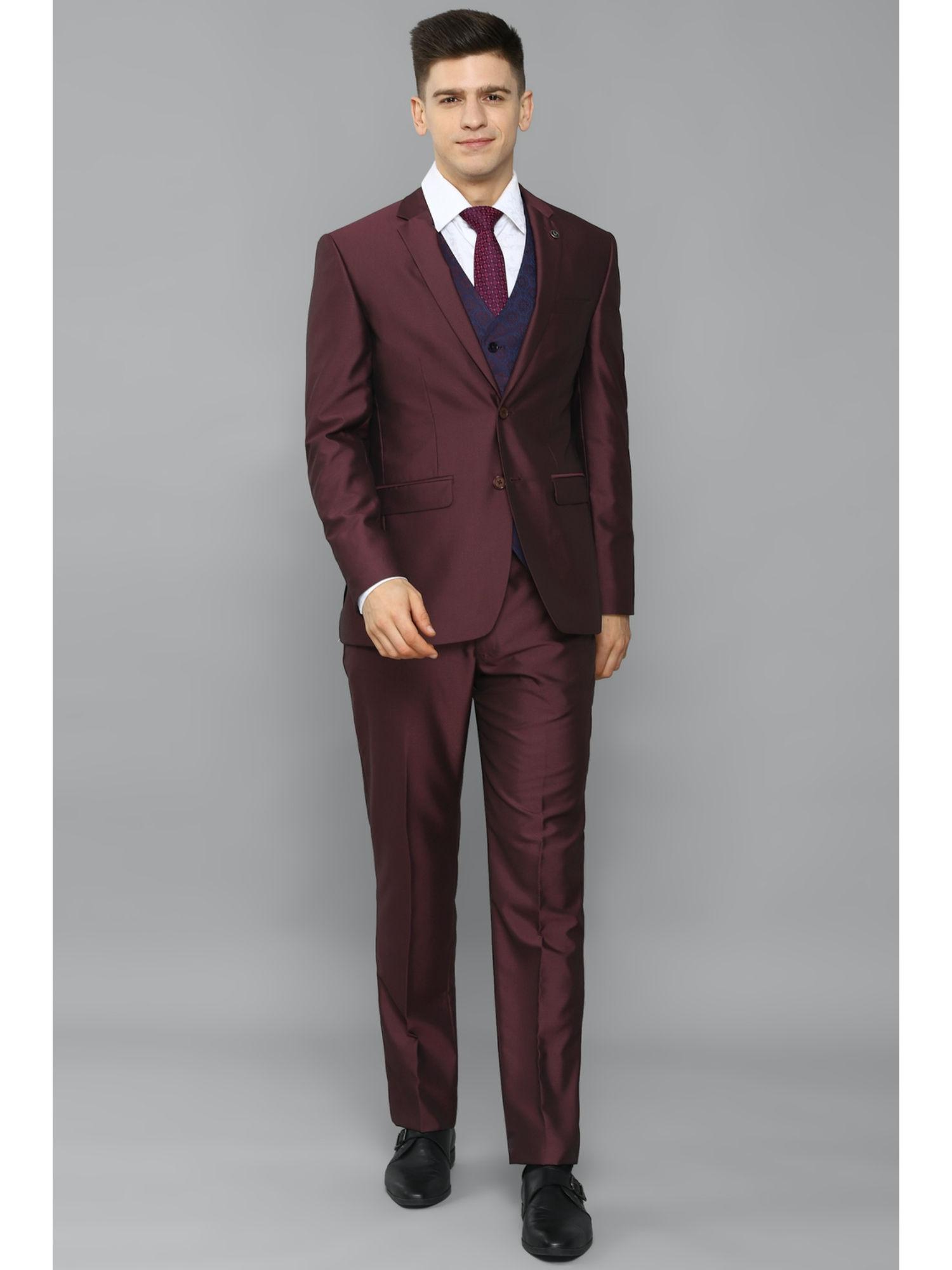 maroon three piece suit (set of 3)