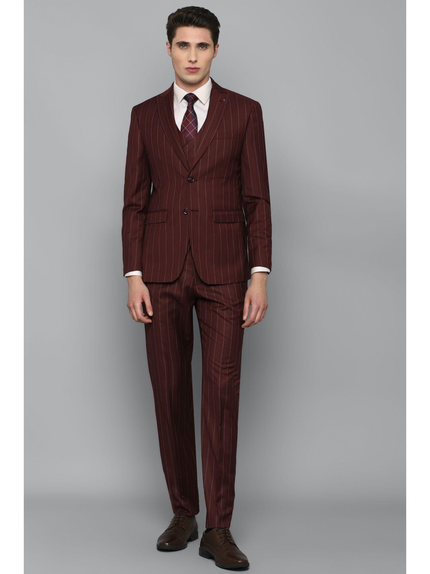 maroon three piece suit (set of 3)
