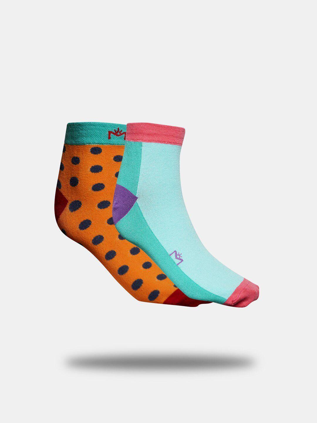 maroon unisex pack of 2 patterned  ankle length socks