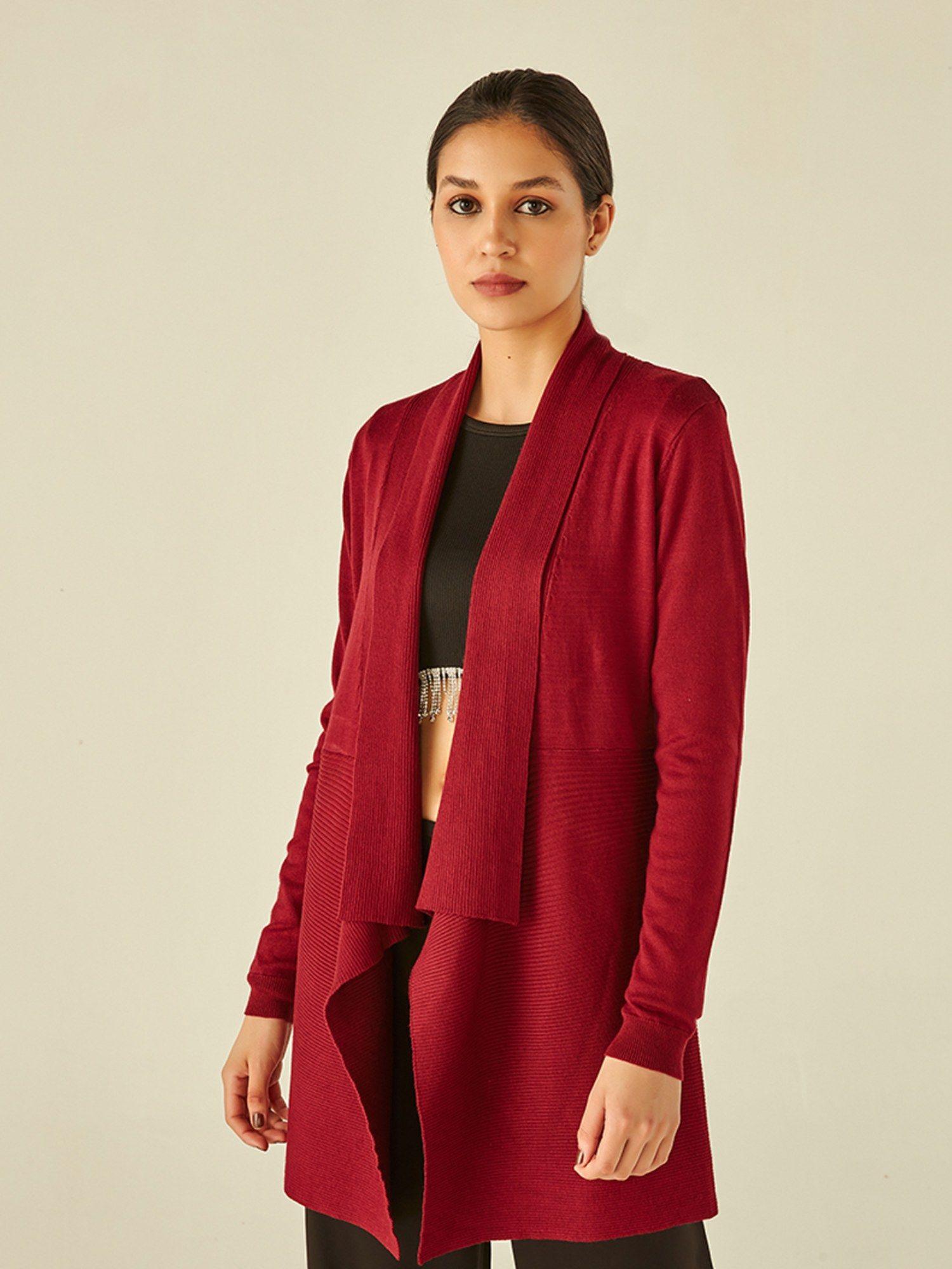 maroon waterfall shrug