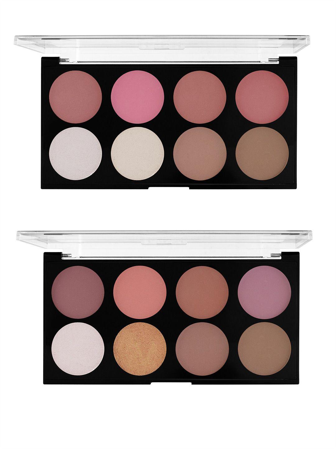 mars fantasy set of 2 16 shade blusher palette with highlighter and bronzer-20g each-02-03