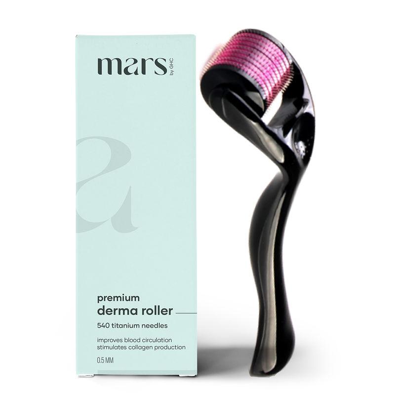 mars by ghc derma roller with 540 cross-lined titanium needles for improved skin health