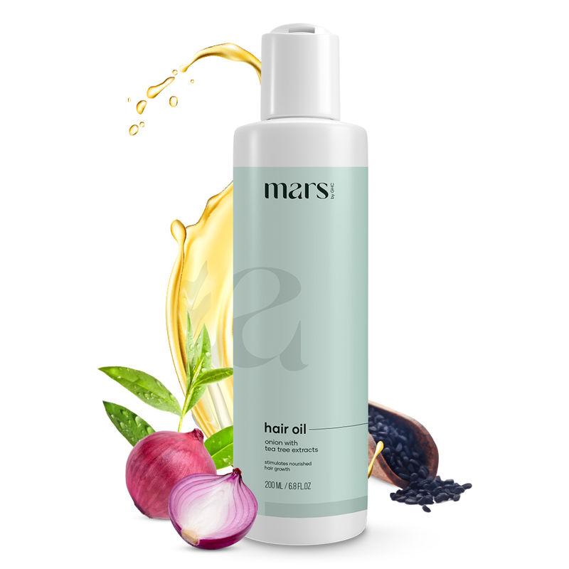 mars by ghc hair oil with onion & bhringraj for stronger and thicker hair growth