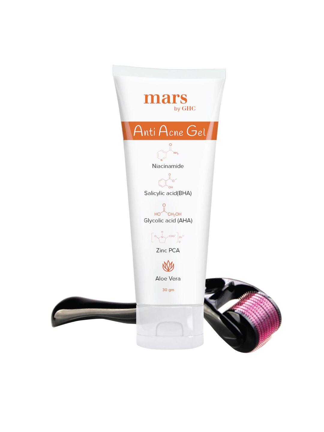 mars by ghc unisex pack of anti acne gel with face derma roller