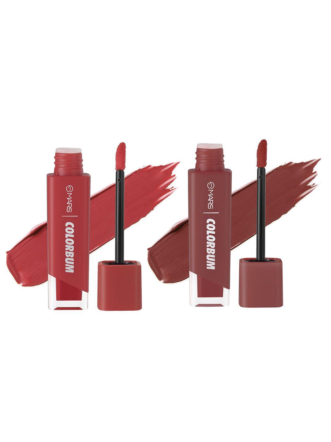 mars colorbum 2pcs liquid matte lipstick-5.5ml each scarlet seoul burgundy bangalore