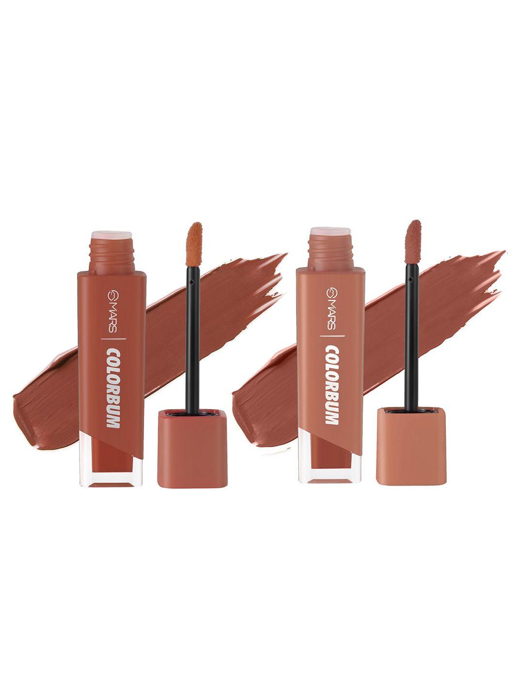 mars colorbum set of 2 liquid matte lipstick - 5.5ml each - nutty newyork 03-rusty rome 07