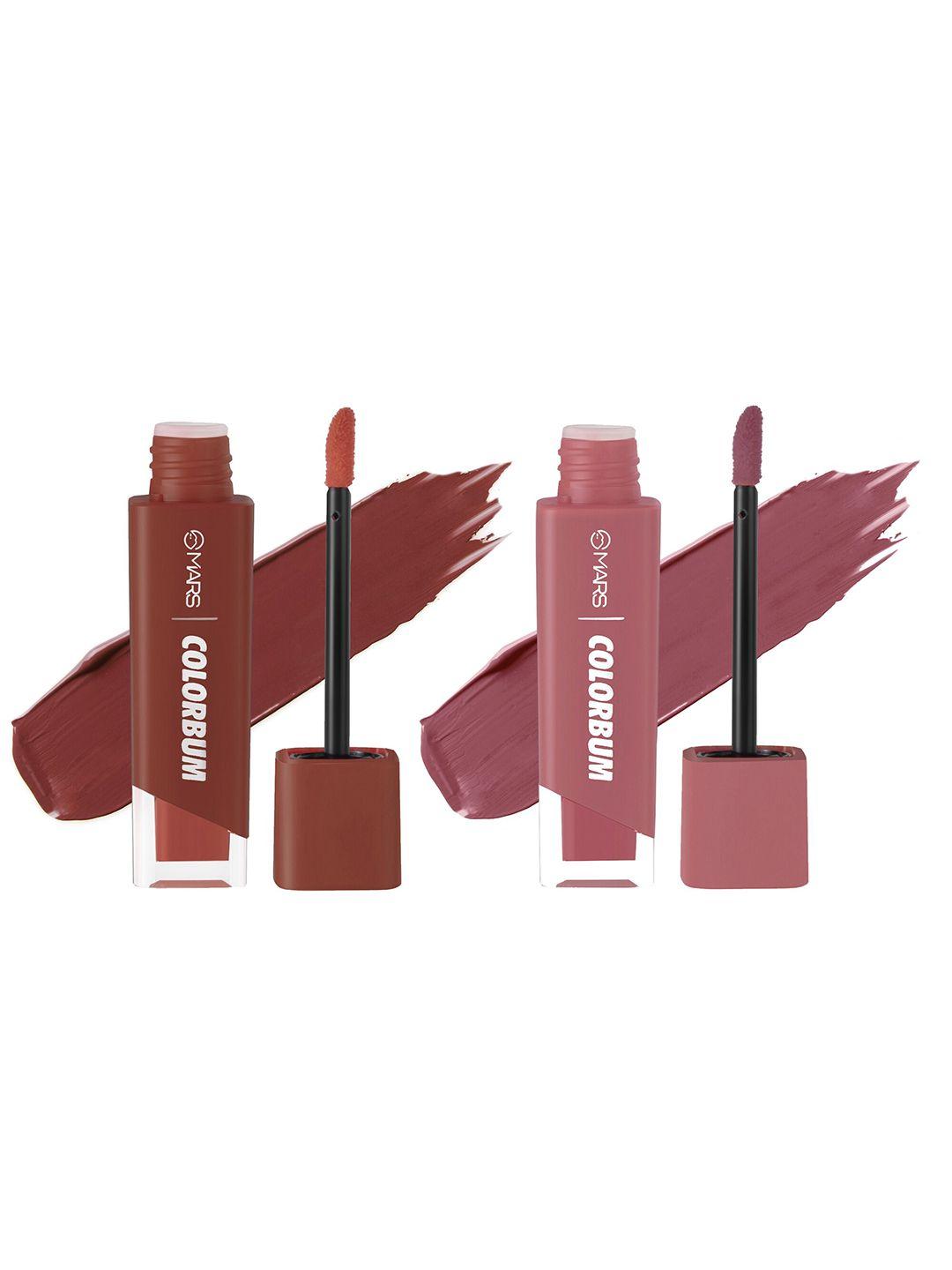 mars colorbum set of 2 liquid matte lipstick- 5.5ml each-singaporian sangria 04-jaipuri 13