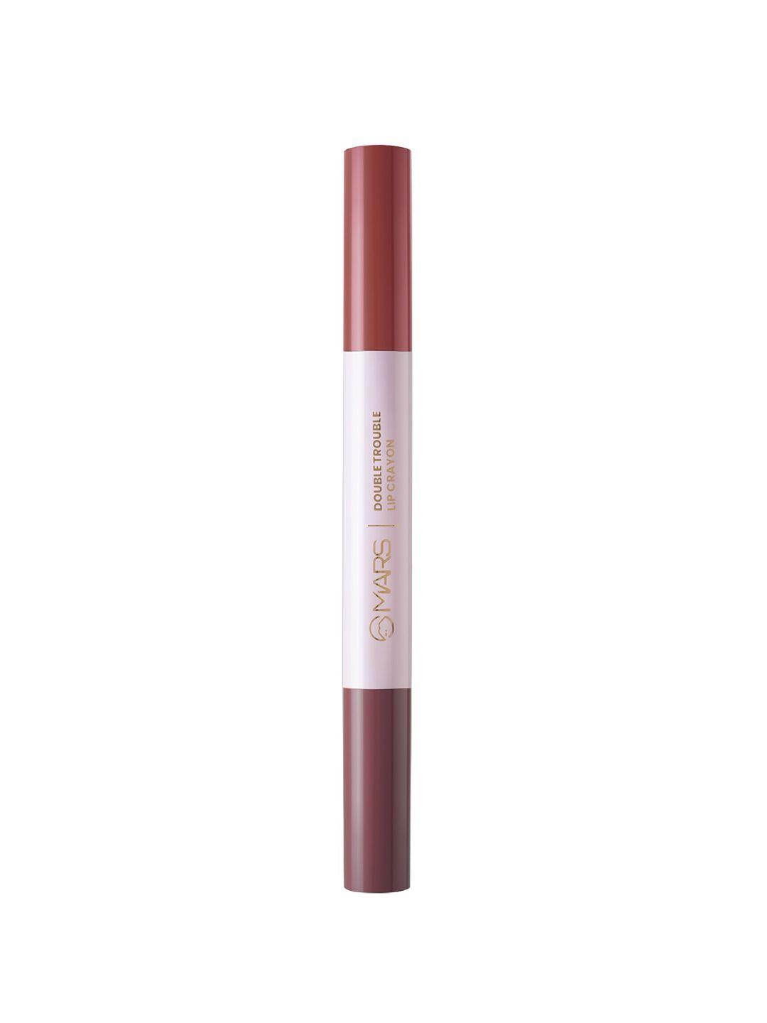 mars double trouble ultra smooth lip crayon - bubblegum mocha 05