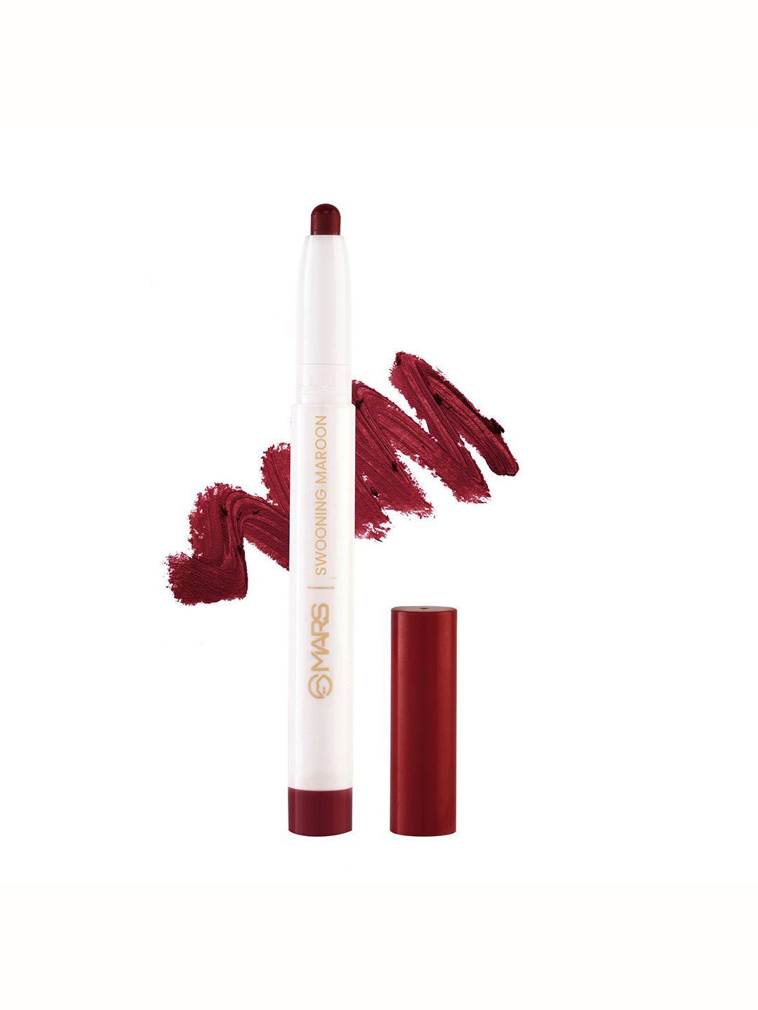 mars non-transfer long lasting poppins rotating matte lipstick 1.3 gm - swooning maroon 17