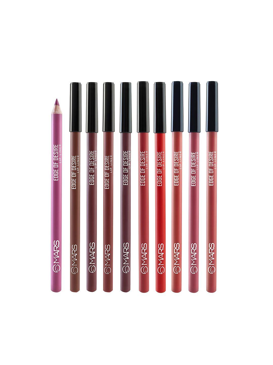 mars pack of 10 edge of desire matte lip pencil