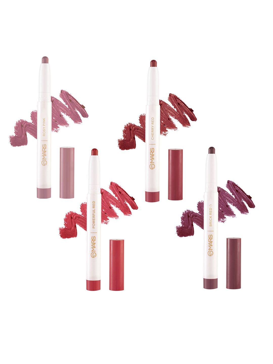 mars poppins set of 4 rotating matte lip lipstick - 1.64gm each