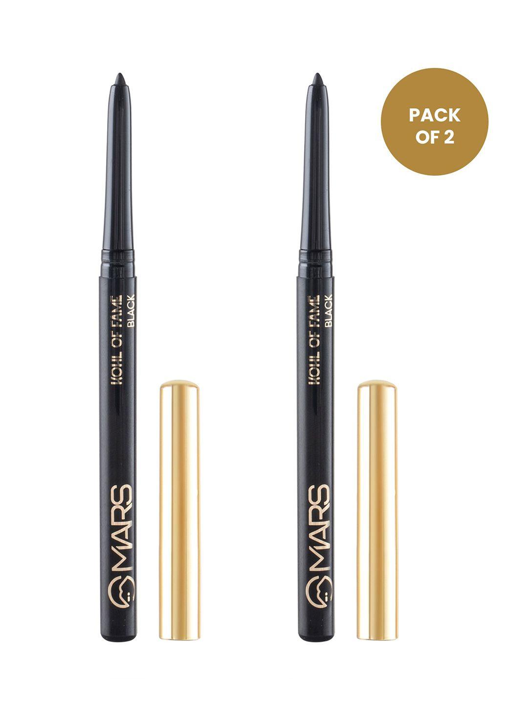 mars set of 2 kohl of fame long lasting smudge proof kajal - black