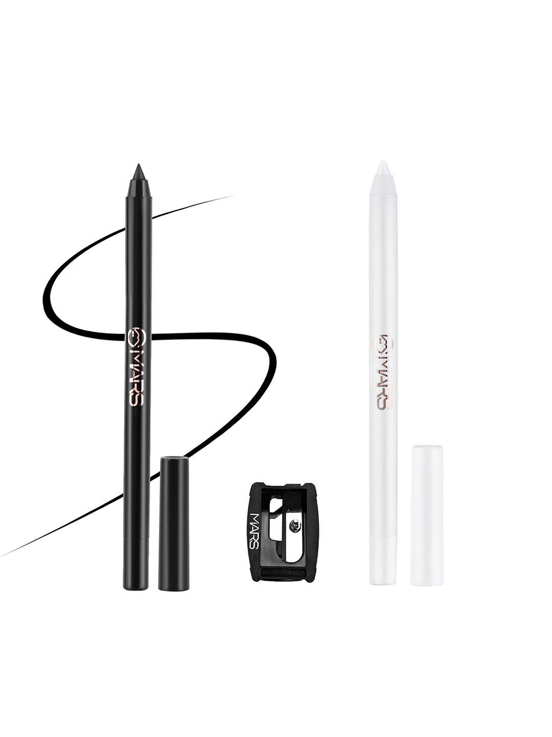 mars set of 2 smooth glide pencil kajal with sharpener - 1.4g each