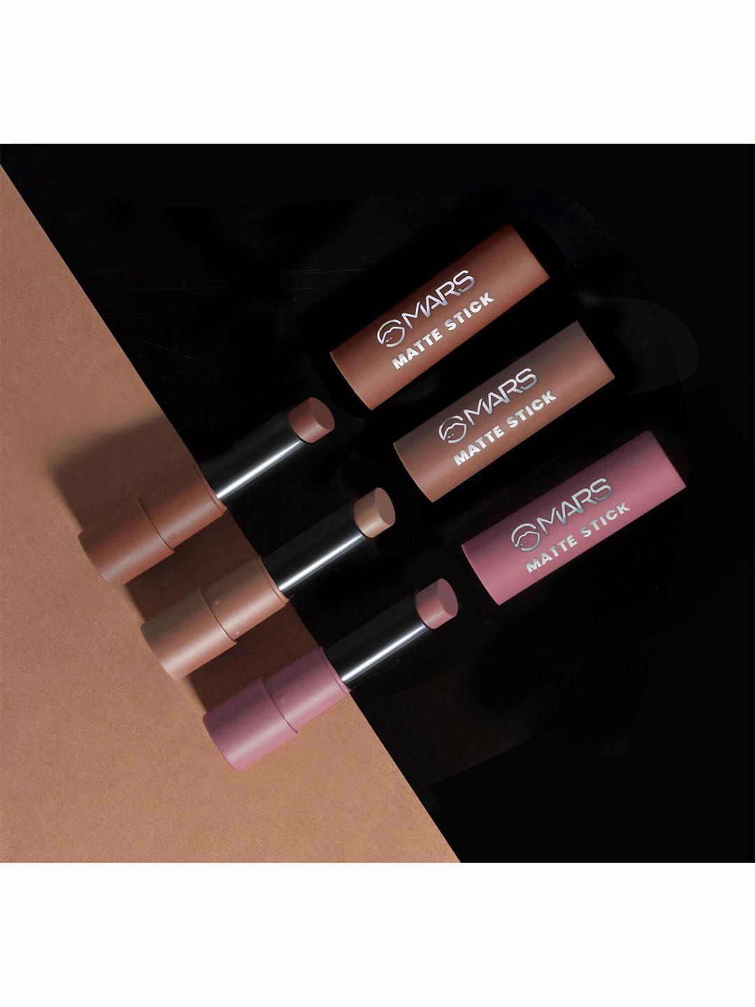 mars set of 3 blushed nudes matte lipstick 9.6gm