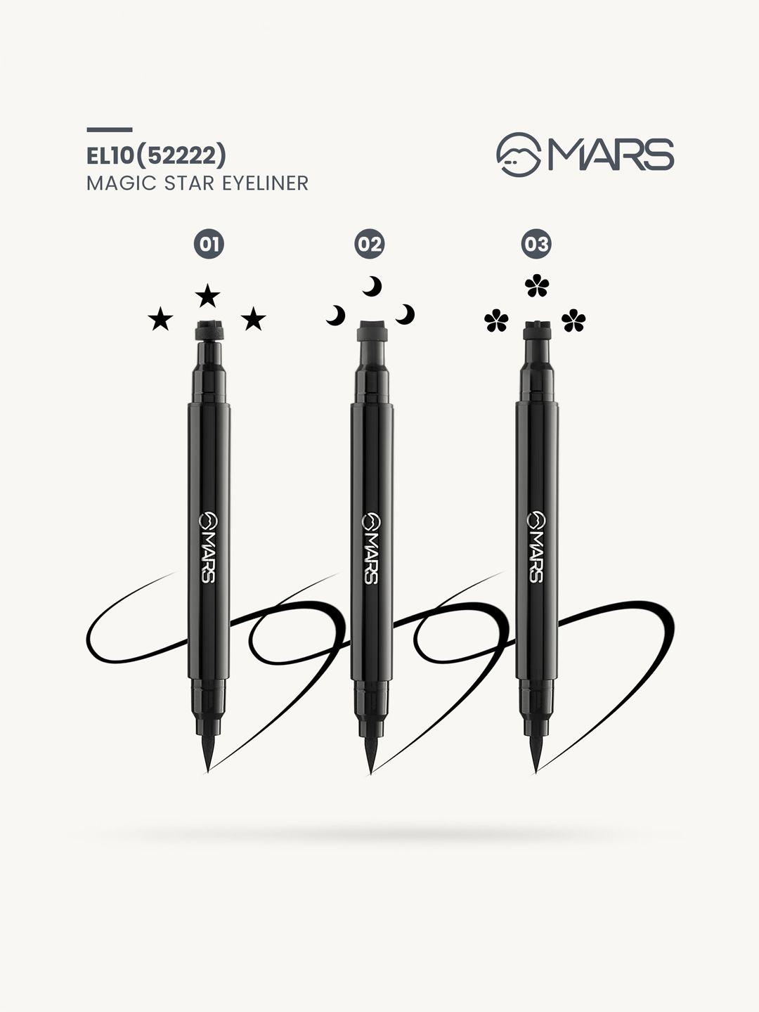mars set of 3 magic star eyeliners with tattoo stamp 7.5ml each - 01+02+03