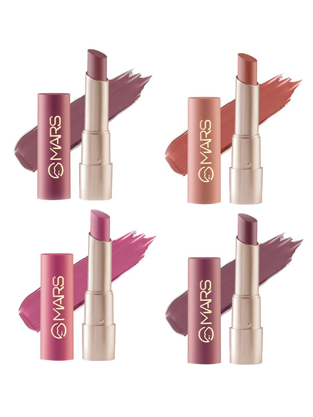 mars set of 4 ultra pigmented long lasting creamy matte lipsticks - shade 17-18-19-20