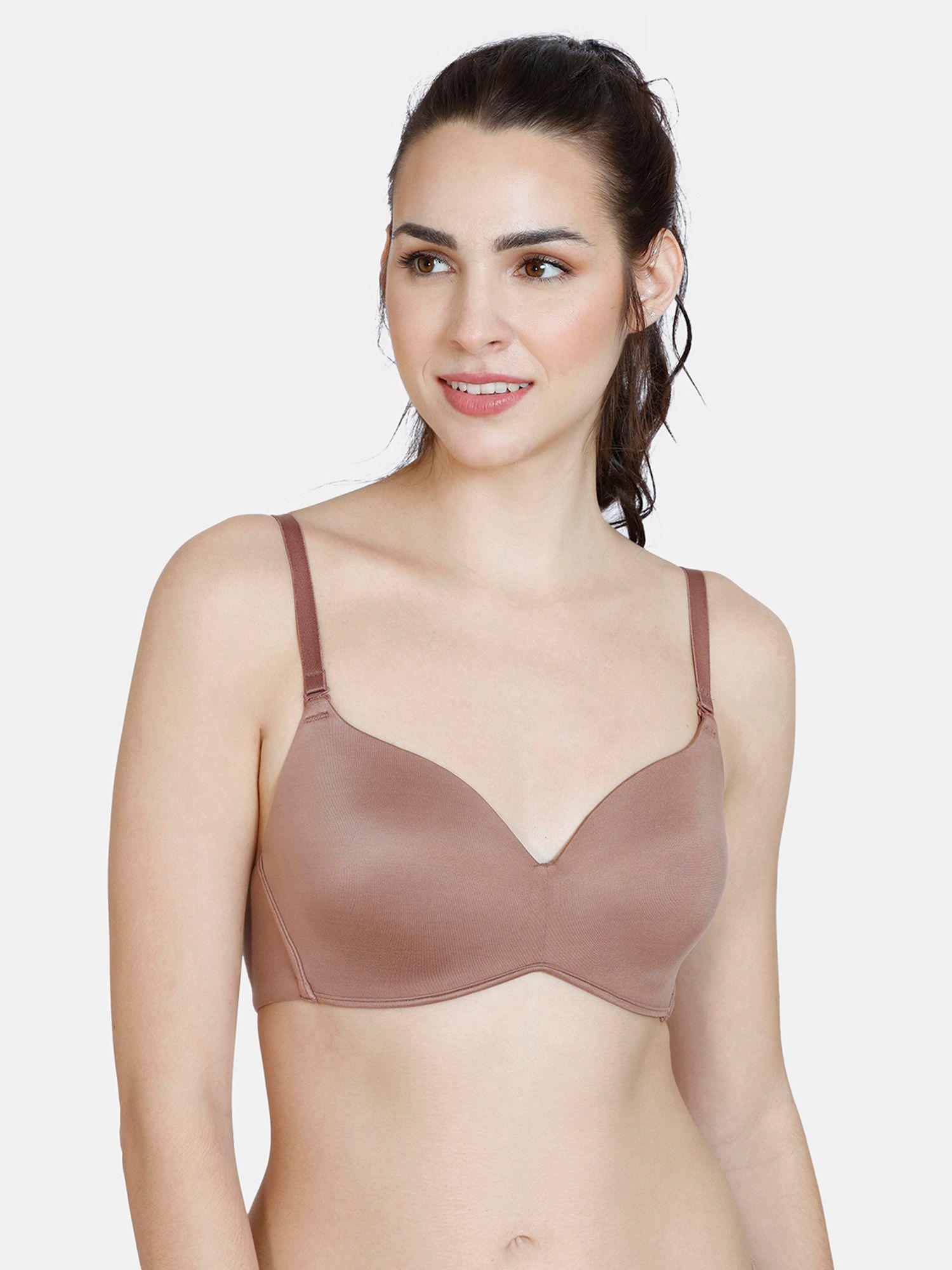 marshmallow padded wired low coverage strapless bra - beaver fur brown